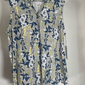 Liz Claiborne Blue Ruffled Blouse with Peter Pan Collar